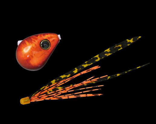 爆流 鉛式ビンビン玉スライド 60g レッドオレンジ/シマオレT+